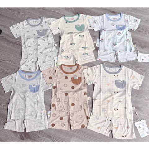Hàng QC Ánh thật - Bộ thun cotton kháng khuẩn điều hòa cho bé trai bé gái mặc mùa hè mát mẻ thoáng khí 10-24kg