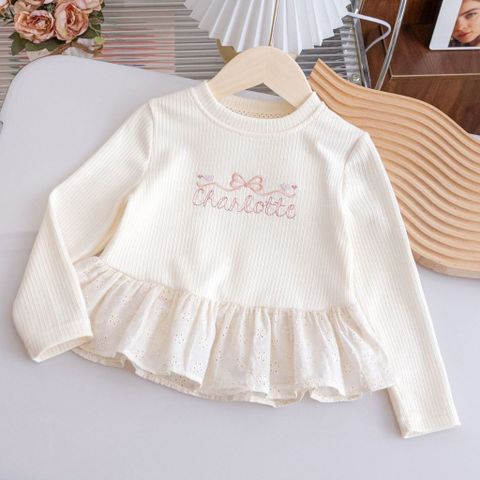 Hàng QC - Áo len tăm dài tay phối ren bèo xinh xắn dễ thương giữ nhiệt ấm áp xinh xắn thu đông cho bé gái