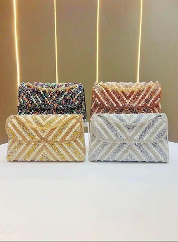 (HÀNG VIP) - Túi Vuông Nhỏ Phong Cách Pháp Cổ Điển Đính Đá Lấp Lánh, Túi Đeo Chéo, Thiết Kế Cao Cấp