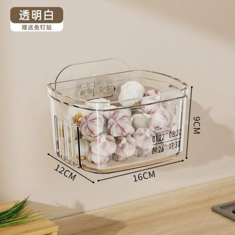 Giỏ Đựng Hành Tỏi Dán Tường Trong Suốt, Kèm Miếng Dán Siêu Chắc (Màu ngẫu nhiên) (TH121)