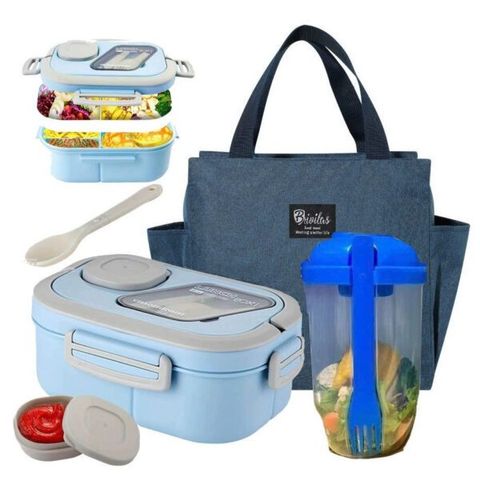 Túi Đựng Hộp Cơm Giữ Nhiệt Có ngăn 2 bên (Màu ngẫu nhiên) (TH127)