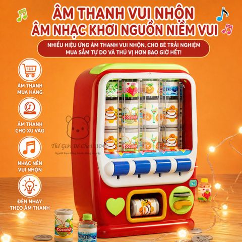 Máy bán nước tự động cho bé cỡ lớn có âm thanh ánh sáng phát triển tư duy kỹ năng sống