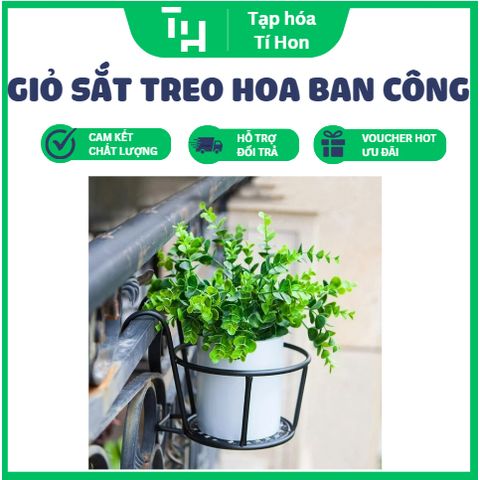 Giỏ sắt treo hoa ban công – hàng dày (TH144)