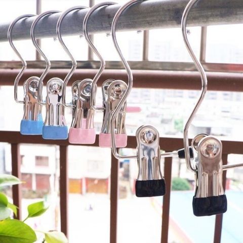 Combo 10 móc inox kẹp đồ đa năng (Màu ngẫu nhiên) (TH157)