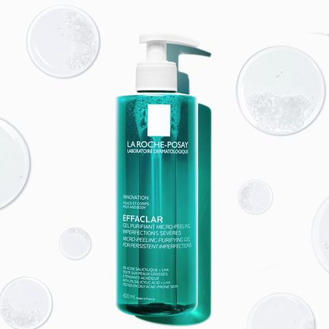 Gel rửa mặt và tắm La Roche-Posay Effaclar Micro-Peeling 400ml - Sạch nhờn, hỗ trợ chăm sóc mụn da mặt, lưng, ngực cho da nhờn, mụn
