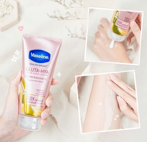 Sữa dưỡng thể sáng da Vaseline Gluta HYA Serum 10X - Giúp làm sáng, cấp ẩm da và mờ thâm sạm nhanh chóng, phù hợp cho mọi loại da.