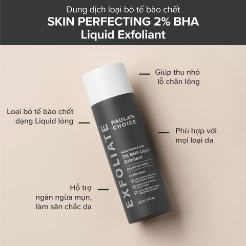 Dung Dịch Tẩy Da Chết Paula’s Choice 2% BHA - Chăm Sóc Da Mụn, Làm Sáng Da, Giảm Thâm & Lỗ Chân Lông To - Sản Phẩm Dịu Nhẹ Mỹ Phẩm Mỹ
