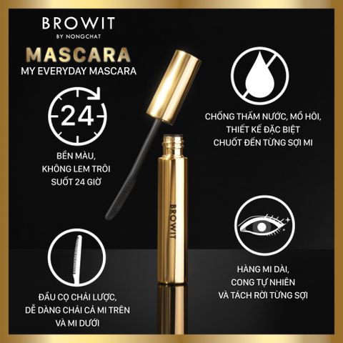 Chuốt Mi Browit 5.5g - Mascara Kéo Dài và Cong Mi Dạng Đầu Lược Chống Nước, Giúp Mi Dài Cong Tự Nhiên Suốt Cả Ngày