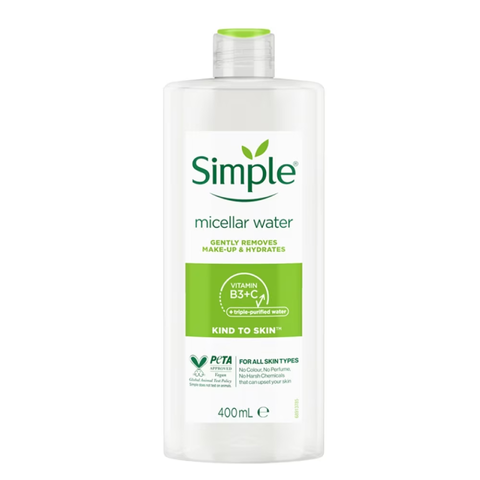 Nước Tẩy Trang Dịu Nhẹ Simple Micellar Cleansing Water 400ml - Làm Sạch Sâu, Phù Hợp Mọi Loại Da, Không Hương Liệu, Không Độc Hại