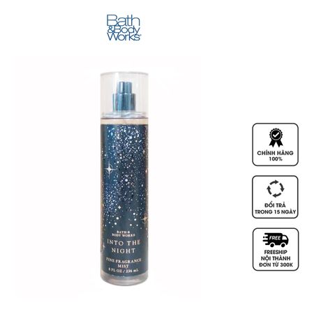 Xịt Thơm Toàn Thân Bath & Body Works Into The Night - Hương Hoa Nhài và Quả Mọng Đen Sang Trọng, Lưu Hương Lên Đến 7 Giờ