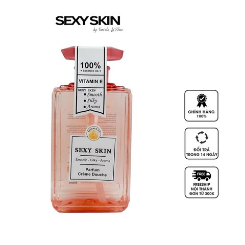 Sữa Tắm Nước Hoa Dưỡng Da Sexy Skin Vitamin E - Giúp Sáng Mịn, Thơm Lâu, Chống Oxy Hóa Cho Mọi Loại Da 600ml