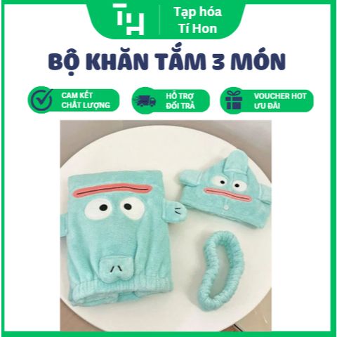 Bộ Khăn Tắm 3 Món siêu mềm mịn thấm hút (TH163)