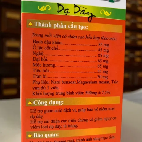 Viên uống trào ngược dạ dày thực quản - ợ hơi, ợ chua - hộp 30 viên nang - stomacap