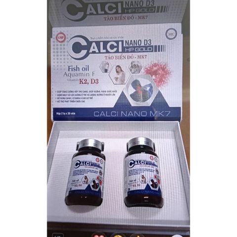 Viên Uống Calci Nano D3 Tảo Biển Đỏ MK2 (hộp 2lọ 60 viên)
