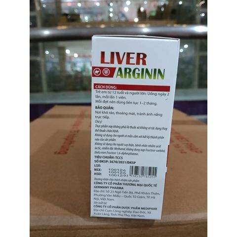 Liver Arginin mát gan , lợi mật , giải độc gan ,tăng cường chức năng gan Hộp 60 viên.