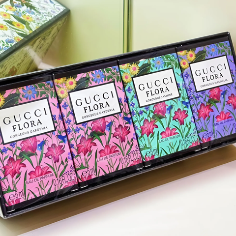  Set 4 Chai Nước Hoa Mini Gucci Flora - Hương Nước Hoa Quyến Rũ, Thiết Kế Sang Trọng, Quà Tặng Hoàn Hảo cho Phái Đẹp