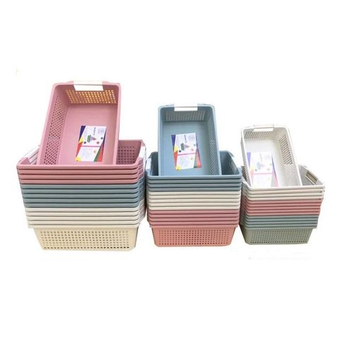 Rổ nhựa chữ nhật có tay cầm Việt Nhật (Màu ngẫu nhiên) (TH172)