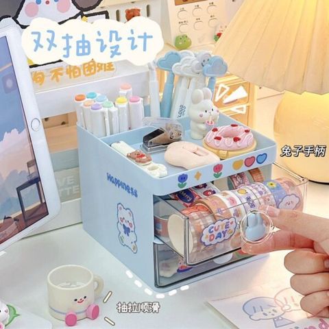Kệ thỏ 2 tầng đựng dụng cụ học tập, đồ trang điểm (TH174)