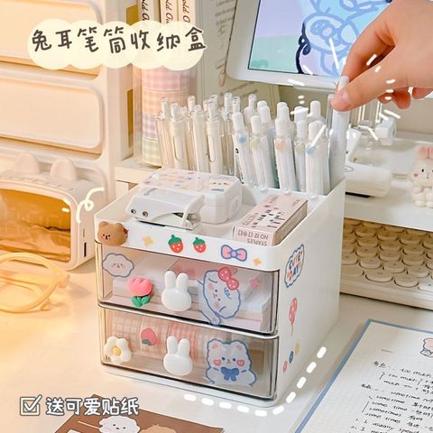 Kệ thỏ 2 tầng đựng dụng cụ học tập, đồ trang điểm (TH174)