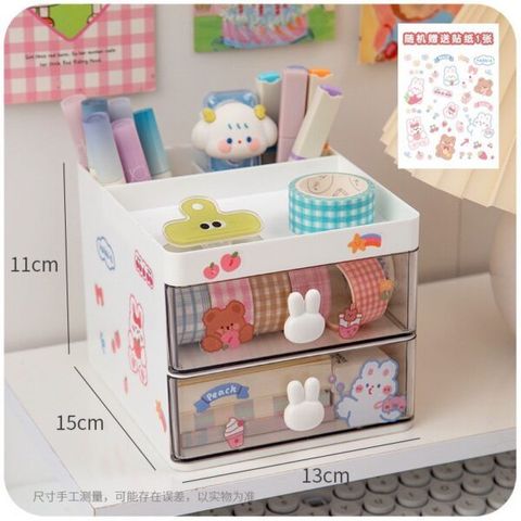 Kệ thỏ 2 tầng đựng dụng cụ học tập, đồ trang điểm (TH174)