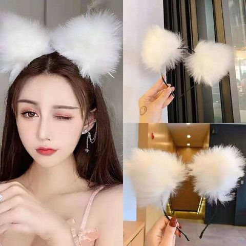 Bờm tai thỏ phối lông cute đáng yêu phụ kiện cho nữ