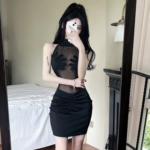 Váy body đen bàn tay voan xuyên thấu sexy quyến rũ cho nữ hot hit mã 1150
