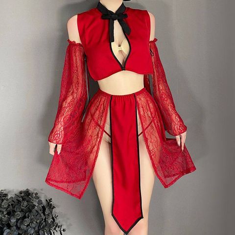 Set váy ngủ cosplay phong cách Trung Hoa kèm tất sexy gợi cảm mã 431