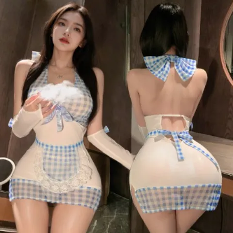 Đồ hóa trang hầu gái kẻ caro xinh xắn dễ thương sexy cosplay cho nữ