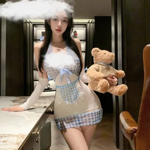 Đồ hóa trang hầu gái kẻ caro xinh xắn dễ thương sexy cosplay cho nữ