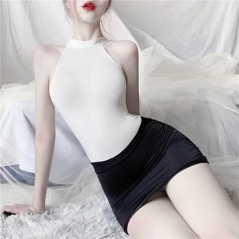 Váy ngủ ôm body quyến rũ nóng bỏng sexy đen trắng mã 944