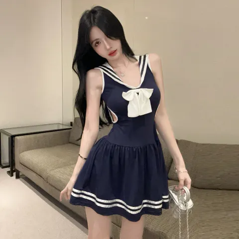 Váy đầm nữ ba lỗ học sinh thủy thủ xinh xắn dễ thương cho nữ
