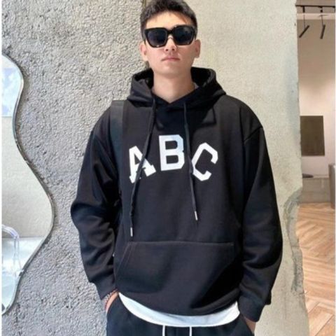 Áo hoodie nỉ chữ ABC ấm áp mùa đông unisex cho nam nữ
