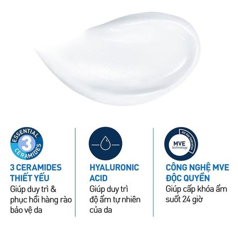 (Chính hãng) Kem Dưỡng Ẩm Cerave Cho Da Khô - Giúp Cấp Ẩm & Phục Hồi Da, Chứa Ceramide & Axit Hyaluronic 454g nhập khẩu