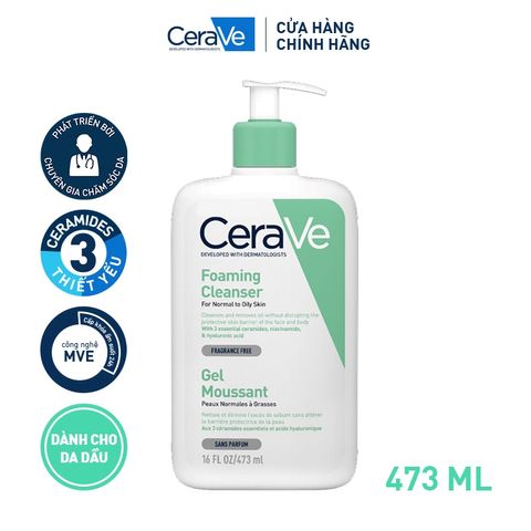 Sữa rửa mặt sạch sâu dành cho da dầu Cerave 473ML Chính Hãng