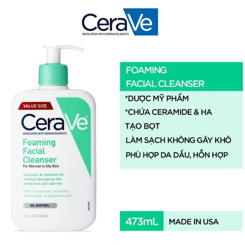 Sữa rửa mặt sạch sâu dành cho da dầu Cerave 473ML Chính Hãng