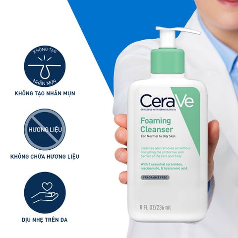 Sữa rửa mặt sạch sâu dành cho da dầu Cerave 473ML Chính Hãng