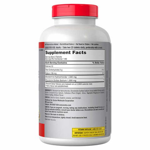 Viên uống hỗ trợ bổ khớp Kirkland Glucosamine 280 viên - Tăng cường sức khỏe xương khớp, giảm đau nhức hiệu quả