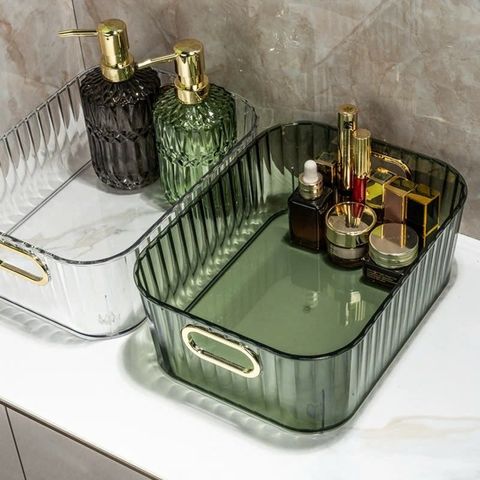 Khay trong suốt, hộp đựng đồ để bàn – size lớn không có nắp (Màu ngẫu nhiên) (TH185)