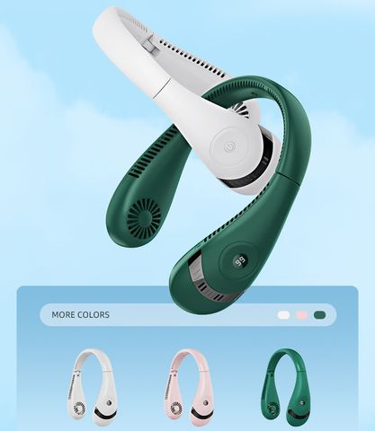 Quạt đeo cổ Mini Tích Điện Không Cánh Tiện Lợi 