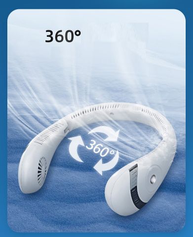 Quạt đeo cổ Mini Tích Điện Không Cánh Tiện Lợi 