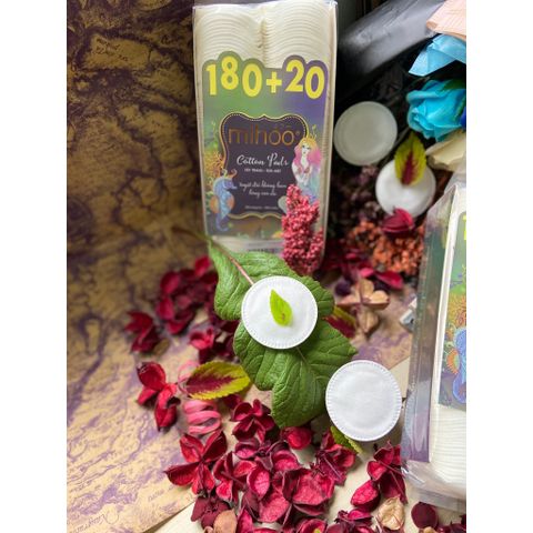 Bông tẩy trang tròn Mihoo 200 miếng