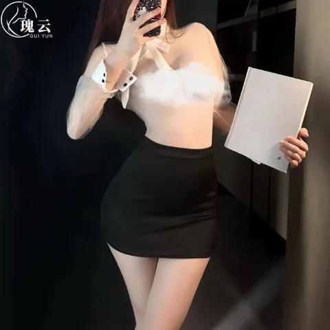 Set đồ hóa trang cosplay cô thư kí sexy quyến rũ gợi cảm kèm tất cho nữ