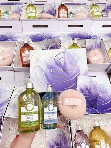 Set sữa tắm Elvawell White Truffle 500ml 250ml dưỡng da