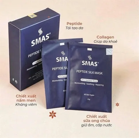 Mặt nạ Smas peptide silk mask 24H 25g – dưỡng da, hỗ trợ phục hồi