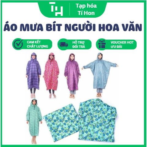 Áo Mưa Bít Người Hoa văn Dày Dặn 1m2 (Màu ngẫu nhiên) (TH187)