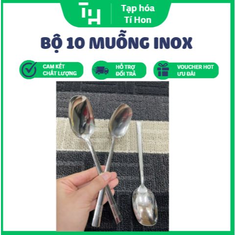 Set 10 Muỗng Inox Tay Cầm Dài Sang Trọng (TH192)