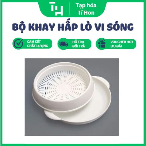 Bộ khay hấp lò vi sóng 3 lớp Việt Nhật (TH193)