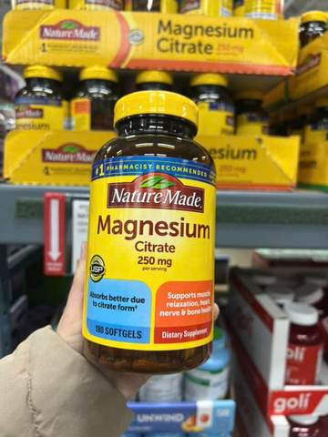 Viên uống bổ sung Magie Nature Made Magnesium 250mg-180v 731076