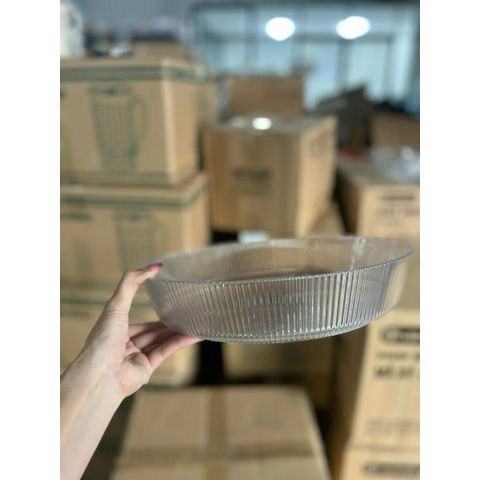 Khay tròn tăm 3T hokori trong suốt (TH195)