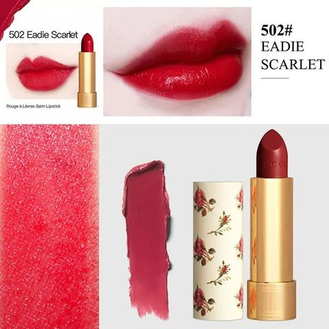  Son Lì Gucci 502 Eadie Scarlet Màu 503 Đỏ Đậm Chính Hãng - Sắc Đỏ Sang Trọng Dành Cho Phụ Nữ Tự Tin và Quyến Rũ